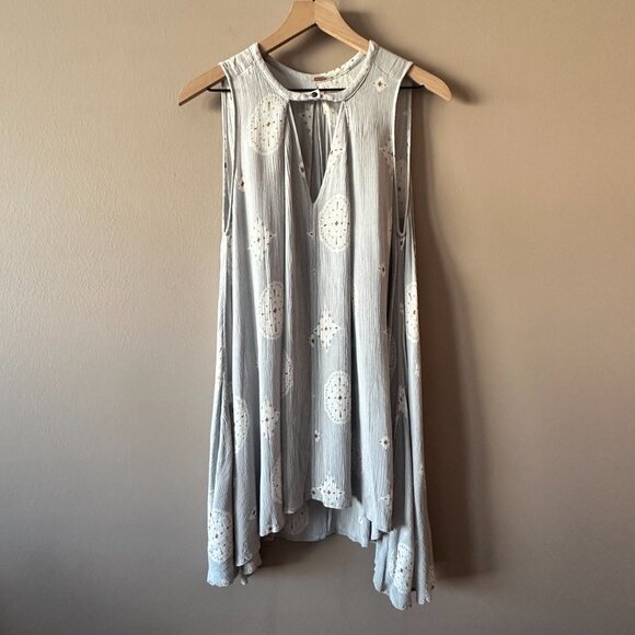 Women's S Free People Tree Swing Tunic Top Mini Swing Dress Medallion Print - Picture 4 of 11